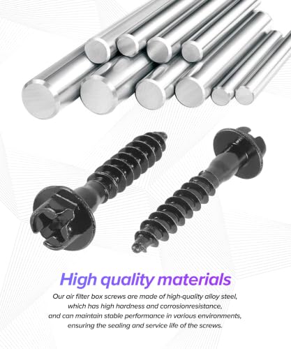 Car Air Filter Box Screws,Car Accessories,Automotive Air Box Cleaner Intake Bolts,Steel Rust and Moisture Resistant Fastener Repair Accessories,Can be Used in a Wide Range of Applications