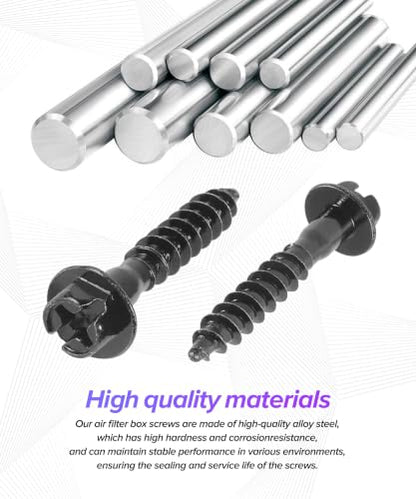 Car Air Filter Box Screws,Car Accessories,Automotive Air Box Cleaner Intake Bolts,Steel Rust and Moisture Resistant Fastener Repair Accessories,Can be Used in a Wide Range of Applications