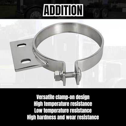 5" Stack Exhaust Clamp for Peterbilt 379 359 1987-1993 Exhaust Stack Pipe 5 inch Mount Bracket Replace 10294 (1)