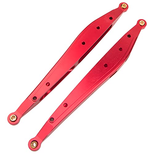 Metal Rear Trailing Arm Swing Arm Linkage Link Rod Pull Rod Compatible with Axial RBX10 Ryft 1/10 RC Crawler Upgrade Parts (Red) - color: Red
