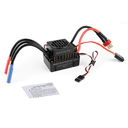 GoolRC Brushless Motor ESC Waterproof 45A Brushless ESC Electric Speed Controller with 5.5V/3A BEC for 1/10 RC Car