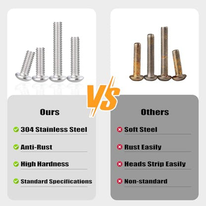 VGBUY 300pcs M4 Screws Assortment, M4 Screws Bolts for 3D Printer DIY, Hex Button Head Cap Screw Bolts Nuts Washer Kit, 304 Stainless Steel, 25/30/35/40/45/50mm - size: M4x25/30/35/40/45/50mm, style: Button Head