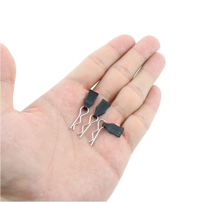 RLECS 24PCS RC Body Pins with Pull Tabs R Type Clamp Suitable for Most 1/16 and 1/18 Scale Radio Controlled Vehicles