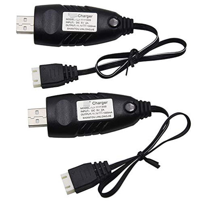 Blomiky 2 Pack 3S 1.5A Lithium Charger Cable Suitable for RC Car Boat Airplane Drone Airsoft 3 Cell Lipo Battery / 11.1V USB New 2
