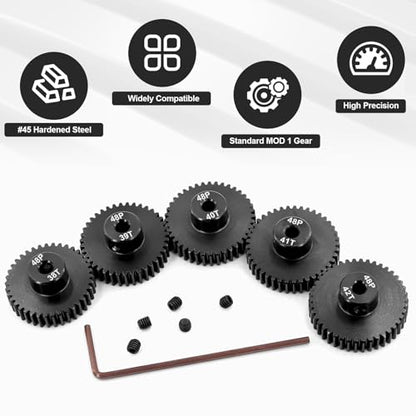 OGRC 48P Pinion Gear 38T 39T 40T 41T 42T 3.175mm Shaft Motor Pinion Gear for 1/10 RC Brushless Brush Motor - size: 38T 39T 40T 41T 42T