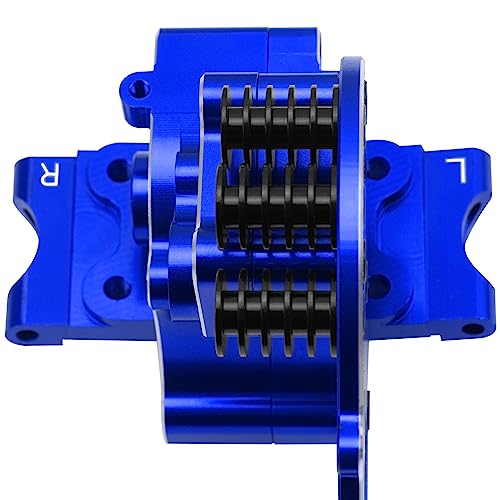 Aluminum Transmission Case Gearbox Housing Cover w/Motor Plate Compatible with 1/10 Traxxas Slash 2WD Rustler Stampede Bandit 2WD RC Car Replace 3691 (Blue) - color: Blue
