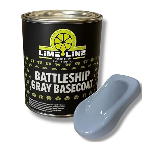 LiME LiNE Automotive Urethane Basecoat 1K Urethane color, High Coverage, Mix 1:1 With Urethane Reducer, Ready for 2K Clearcoat (Battleship Gray,1 Quart) - color: Battleship Gray - 1 Quart