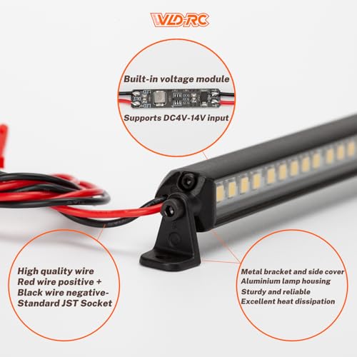 RC Light Bar 10 LED 2.5 Inch Aluminum RC Lights RC Crawler Accessories for Axial SCX10 Traxxas TRX4 TRX4M Arrma Senton Redcat GEN7 1/10 1/18 Scale Rock Crawler Truck (2.5inch) - size: 2.5inch