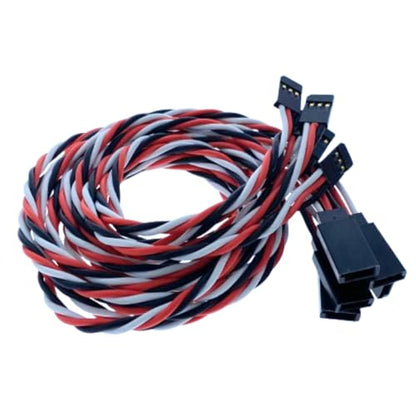 BackBayRC - Twisted 20awg Servo Extension Wire - 100 Strands for RC Vehicles, Drones, E-Bikes - 6 Lengths / 5 Cables per Pack (60CM / 24in / 2ft) - style: 60CM / 24in