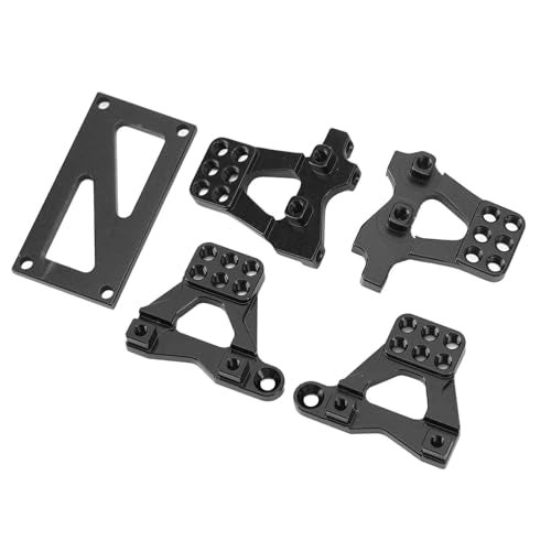 JTLB RC Shock Damper Bracket RC Damper Mount Stand Shock Mount Suspension Bracket Aluminum Alloy Carbon Fiber Upgrade with Metal Mounts for 1/18 Crawler (Black)