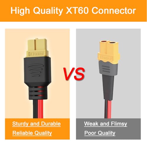 GRZWAYS 2 Pairs XT60 Plug Female and Male Connector with 12AWG Wire for RC Lipo Battery Cable Drone Car Boat