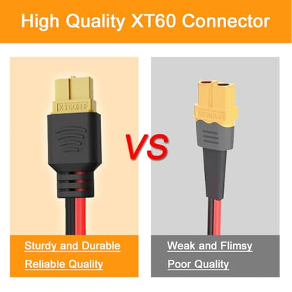 GRZWAYS 2 Pairs XT60 Plug Female and Male Connector with 12AWG Wire for RC Lipo Battery Cable Drone Car Boat