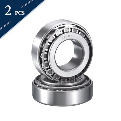 2 Pack 32207 Tapered Roller Bearing Cone and Cup Set | 35mm Bore 72mm OD 24.5mm Cup Width, Chrome Steel Taper Bearings Set, ABEC-3 - size: 32207