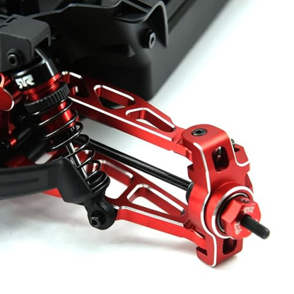 Aluminum Upgrade Parts Set for ARRMA 1/16 Mini Kraton 3S, Front/Rear Upper/Lower Arm, Gearbox Cover, Wing, Steering Link (Red Front Hub/Knuckle Arm) - color: Red Front Hub/Knuckle Arm