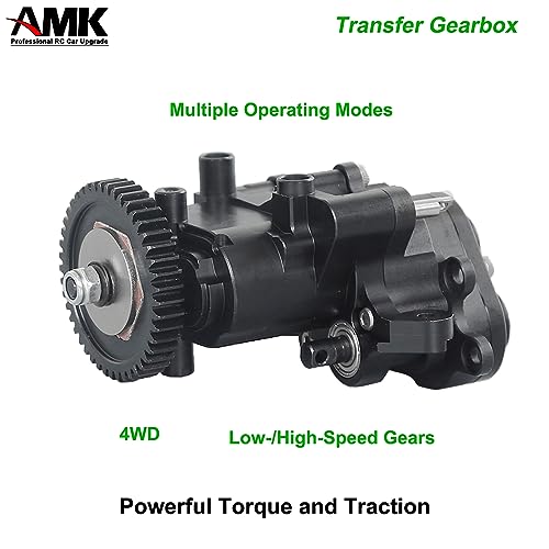 AMK 32P 2-Speed TRX4 Transmission Case Metal Transfer Gearbox for 1/10 RC Crawler TRX6 Upgrades