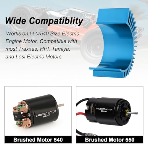 2-Pack HobbyPark Aluminum Electric Motor Heat Sink Cooling Fins for RS540 550 540 3650 Size RC Parts