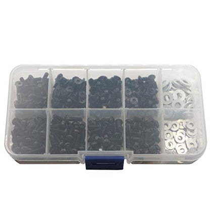 Vgoohobby 340PCS Universal M3 Screw Box Repair Accessories M3 Flat Round Head Screws M3 & M4 Flat Washer Compatible with Redcat HPI HSP Traxxas Tamiya SCX10 RC4WD 1/10 RC Car Truck