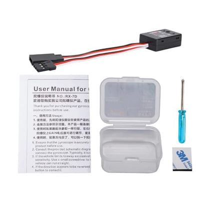 RC Gyro Mini Gyroscope Stability Control Adjustable for 1/10 1/12 RC Car | Sensitivity adjustable,direction changeable.Supports digital analog servo.For crawlers drift car monster trucks boats robots.