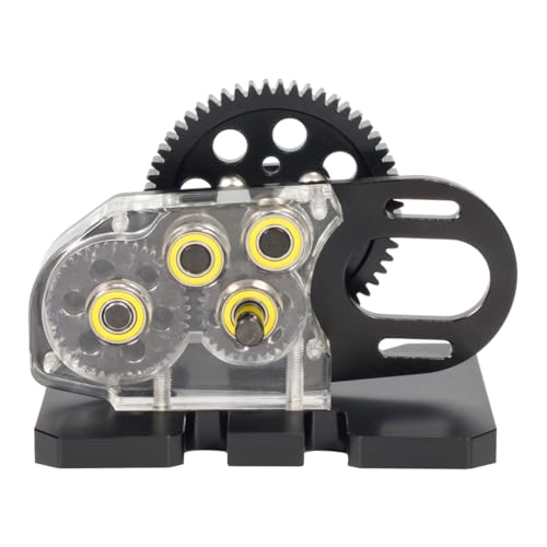 SCX10 LCG 2 Low Transmission 30% Overdrive Gearbox with Non-Slip Shell for 1/10 Axial SCX10 III II TRX4 RC Crawler Car Upgrade Parts (Black) - color: Black