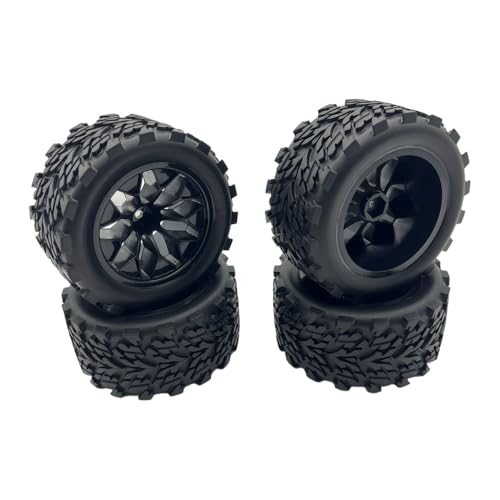 12mm Hex RC Wheels and Tires 1/10 Scale RC Truck Tires and Wheels OD 117MM for Traxxas Rustler Stampede 2wd 4x4 vxl Hoss E-Revo Redcat Volcano EPX RIAARIO AMORIL, Preglued 2.8" RC MT Tyres Wheels - style: Arrow Tread