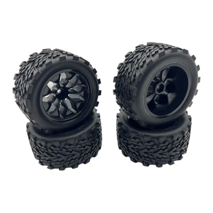 12mm Hex RC Wheels and Tires 1/10 Scale RC Truck Tires and Wheels OD 117MM for Traxxas Rustler Stampede 2wd 4x4 vxl Hoss E-Revo Redcat Volcano EPX RIAARIO AMORIL, Preglued 2.8" RC MT Tyres Wheels - style: Arrow Tread
