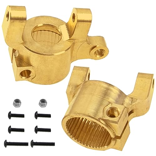 Heavy Duty Brass C Hub Carrier Caster Block C Base Weights Upgrades Part Compatible with Axial SCX10 II 90046 90047 1/10 RC Crawler Car