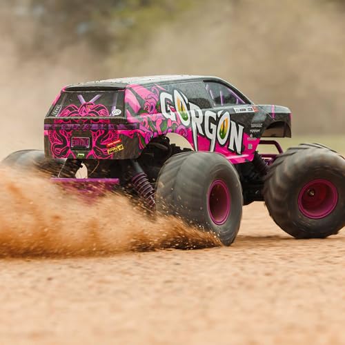 ARRMA RC Truck 1/10 Gorgon 2 Wheel Drive RTR Brushed Monster Truck Battery & Charger Included Purple ARA3230ST4 - color: Purple