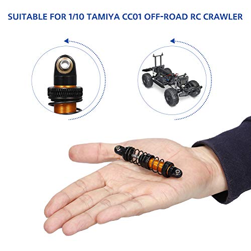 GoolRC 4pcs 80mm Metal Shock Absorber Damper Adjustable for 1/10 Tamiya CC01 RC Crawler Off-road Car - size: 80mm