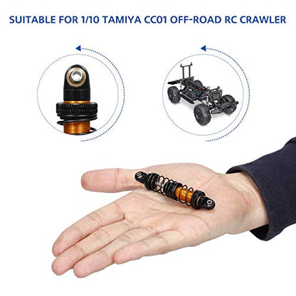 GoolRC 4pcs 80mm Metal Shock Absorber Damper Adjustable for 1/10 Tamiya CC01 RC Crawler Off-road Car - size: 80mm