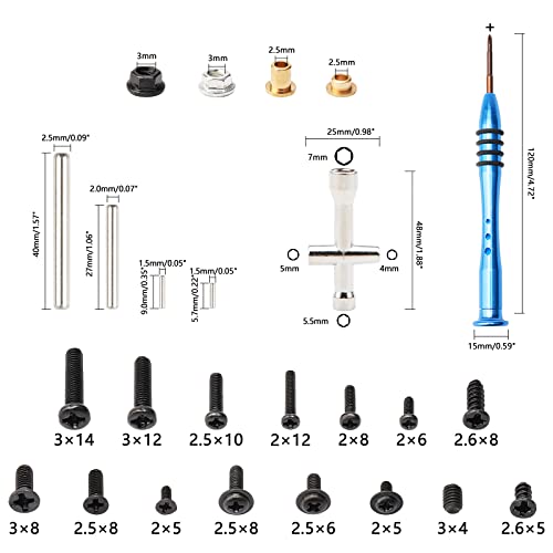 319PCS RC Screw Kit M2 M2.5 M3 Screws Bolt & Nuts Swing Arm Pin Hardware Fastener Replacement Wrench for Wltoys 144001 124018