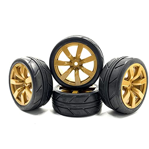 1/10 Scale OnRoad Rubber Tires & Wheels Rims Hex Hub 12mm(no glued) for RC Touring Car Tyre(4pcs/Set)