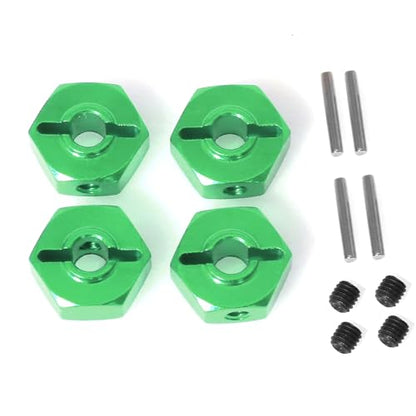 Aluminum Alloy Wheel Hub Hex Adapter 12mm RC Upgraded Parts for LOSI 1/18 Mini LMT 4X4 Brushed Monster Truck RTR-LOS01026 RC Car (Green) - color: Green