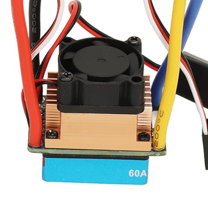 plplaaoo RC 550 Brushed Motor ESC Kit Low Noise High Power Stable 60A Electric Speed Controller with T Male Plug for Hsp Hpi RC Crawler Stainless Steel Copper Plastic (23T)