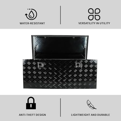 44 inch Truck Tool Box,Aluminum Truck Bed Tool Box w/Handled Lock and keys,Universal Fit for Pickup‌ Truck,Trailer,Vehicle,UTV,ATV-Black,44 X 19.5 X 17.5 inch - color: Black, size: 44 x 19.5 x 17.5 inch