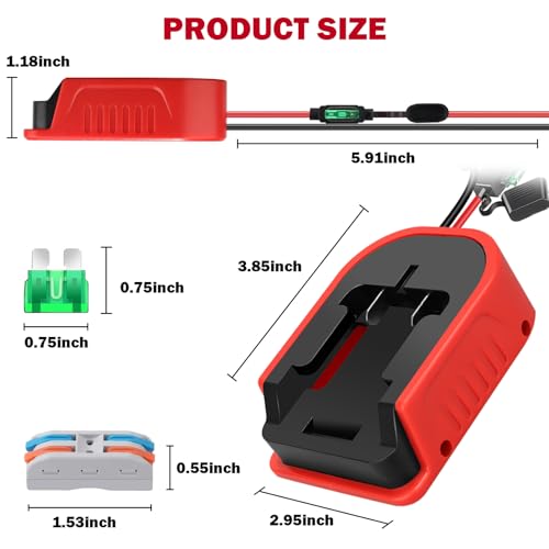 Power Wheels Adapter for Bauer 20V Battery,14 Gauge Wire Terminals with Fuse Protection, for Robotics & DIY Upgrades - style: 1pc for Bauer 20v