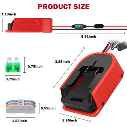 Power Wheels Adapter for Bauer 20V Battery,14 Gauge Wire Terminals with Fuse Protection, for Robotics & DIY Upgrades - style: 1pc for Bauer 20v