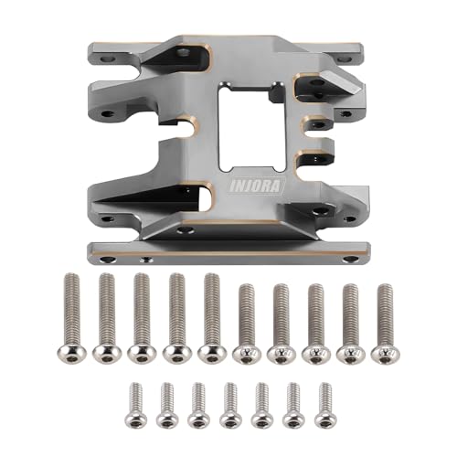 INJORA Brass Grey Skid Plate Transmission Mount CNC Upgrade for TRX4M 1/18 RC Crawler, 53g - color: Grey Brass