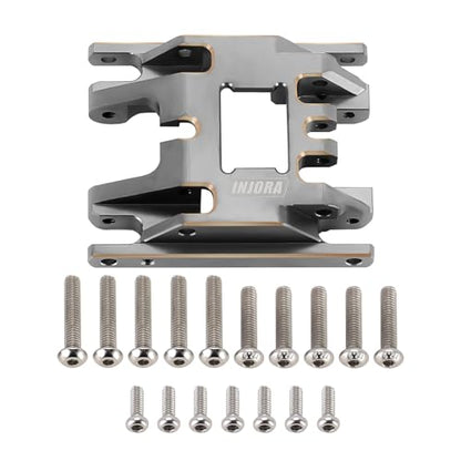 INJORA Brass Grey Skid Plate Transmission Mount CNC Upgrade for TRX4M 1/18 RC Crawler, 53g - color: Grey Brass