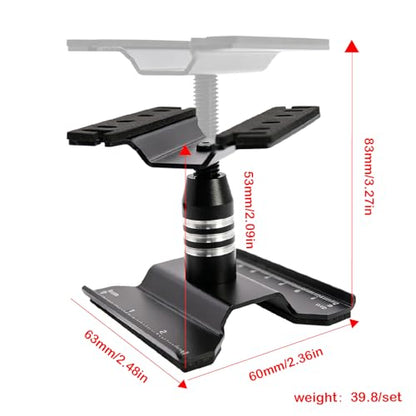 1/30 1/32 Aluminum RC Car Repair Stand Workstation 360° Rotating Tool (Black) | for Axial scx30 Redcat Ascent-32 Crawler Station Kit Display Setup Height Adjustable - color: Black