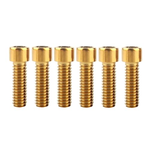 6Pcs Bike Screws M6x10 12 16 18 20 25 30 35mm Stainless Steel Socket Head Cap Allen Hex Bolt (Gold, M6 x20mm) - color: Gold, size: M6 x20mm