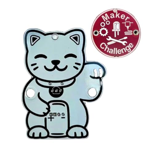 Learn to Solder Kit – Transistor Cat STEM Badge | DIY Soldering Project for Beginners, Teens, and Hobbyists | Includes PCB, Buzzer, Transistor | Educational Electronics Kit