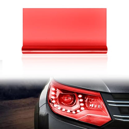 Car Lamp Film 12 X 48inch Cuttable and Stretchability, Non-Marking Self-Adhesive Decals Car Decor, Car Headlight Taillight Fog Lamp Packaging Protective Film, Red - color: Red