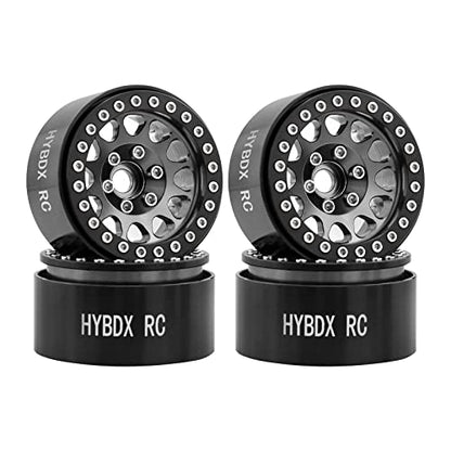 1.9 Inch Aluminum Alloy Beadlock Wheel Rim Hub 4pcs Suit for 1:10 RC Crawler Axial SCX10 SCX10 II TRX4 RC4WD D90(Grey 4 PCS) - color: Grey