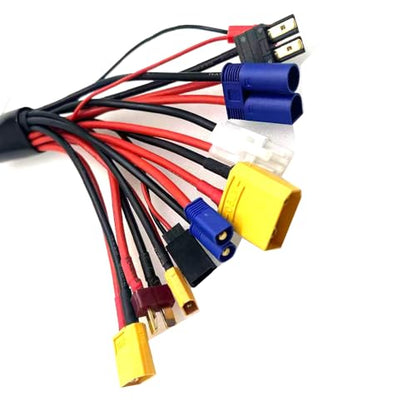RC Car Li-Polymer Battery Charger Adapter Connector Splitter Cable 10 in 1 Octopus Conversion Cable XT60H Plug Leads Conversion Cable with 2-6S Expansion Plate