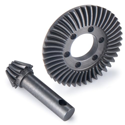 Diff Ring&Pinion Gear 43/12T 1.0M for Axial SCX6 JLU JeepTrail | Honcho AXI05000 AXI05001 1/6 RC Crawler Upgrade Parts Steel Front or Rear Spiral Cut Differential Gears - size: 43T/12/1.0 Mod