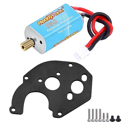 HobbyPark High Torque 050 55T Brushed Motor with Motor Mount & Pinion for Axial SCX24 Gladiator Bronco C10 JLU Deadbolt B-17 1/24 Crawler Upgrades Parts