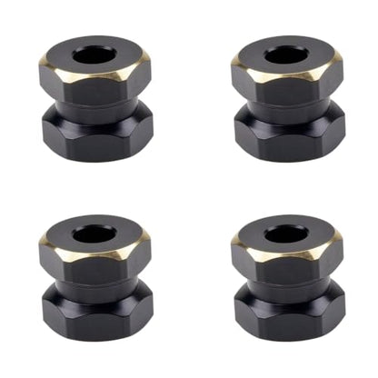 12mm Brass Hex Hub Extension Adapter Upgrade for 1/10 SCX10 D90 | Fit 1/10 Axial SCX10 & D90 crawler vehicles. Widen wheel track for stability. Solid brass durable RC modification parts. - size: 12mm