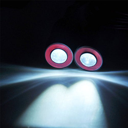 QUE-T 13mm 2 LEDs Angel Eyes & Demon Eyes LED Headlight/Back Light for 1:10 RC Model Crawler Cars, (Red + White, 13MM) - color: Red + White, size: 13MM