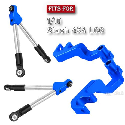 RC Front Tie Rods with Stabilizer Upgrades Part for 1/10 Slash 4X4 LCG,Alloy Aluminium Front Positive and Negative Teeth Pull Rod + Fixed Code Combination-Set,Navy Blue - color: Navy Blue - (Front Tie Rods)