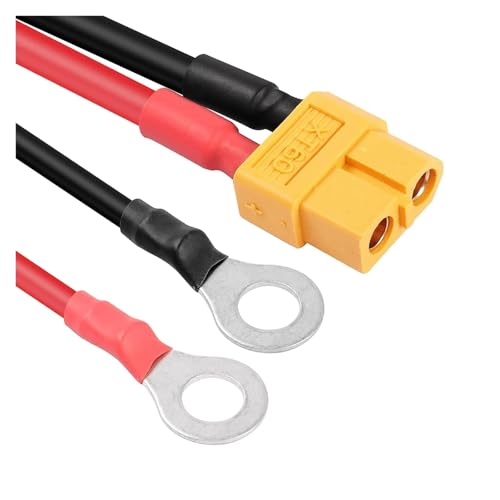 XT60 To O Terminal Cable XT60 Female To O Connector Cable With 1M 12awg Silicon Wire For RC Car Lipo Battery Parts Replacement Upgrade Use RC Upgrade Parts